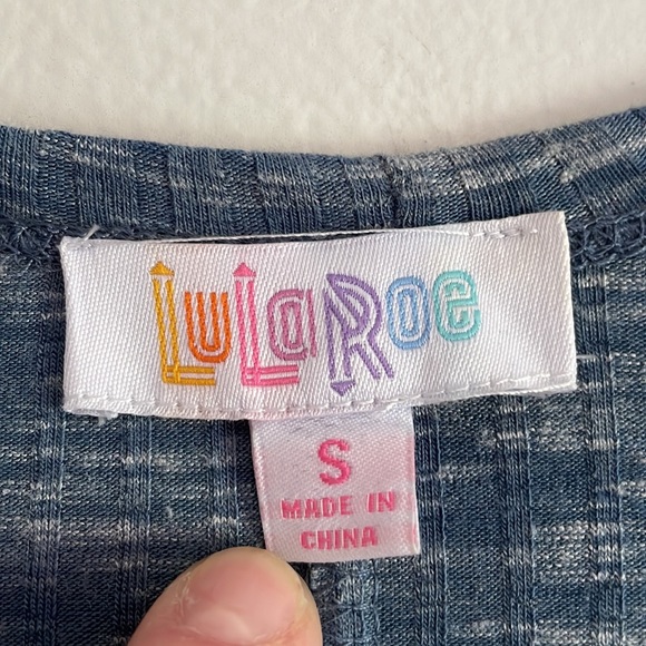 Lularoe Sarah blue ribbed long cardigan duster size small new - Picture 2 of 5